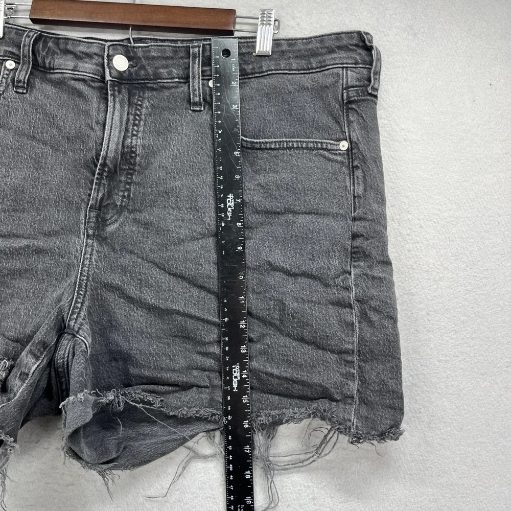 Madewell Jean Shorts Womens 20W Black Denim The Perfect Cut Off Frayed Casual